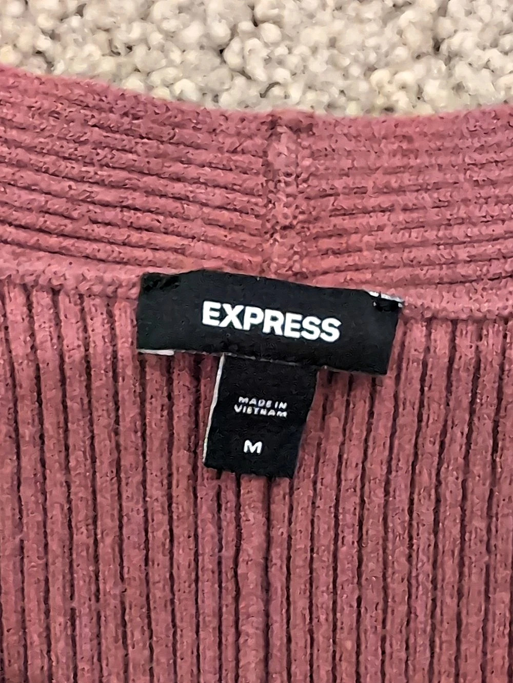 Express Ribbed Cardigan in Blush Size Medium - Picture 2 of 5